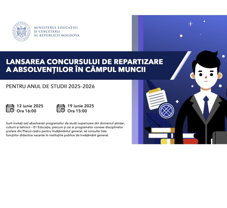 Concursul de repartizare a absolvenților în câmpul muncii pentru anul de studii 2025–2026
