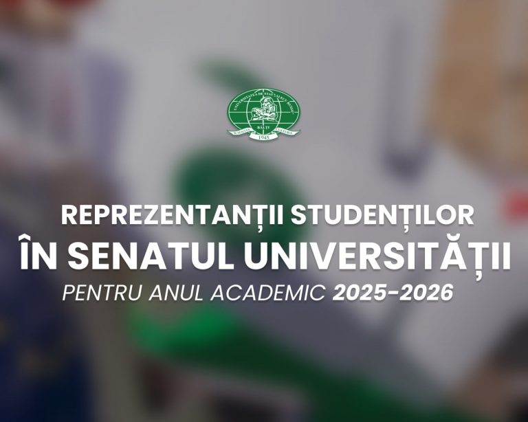 Reprezentanții studenților în Senatul Universității pentru anul academic 2025-2026